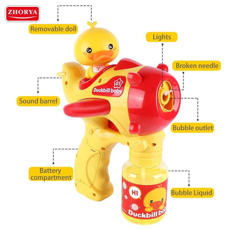 wholesale summer outdoor soap duckbill automatic bubble water blowing machine maker bubble shooter gun for kids