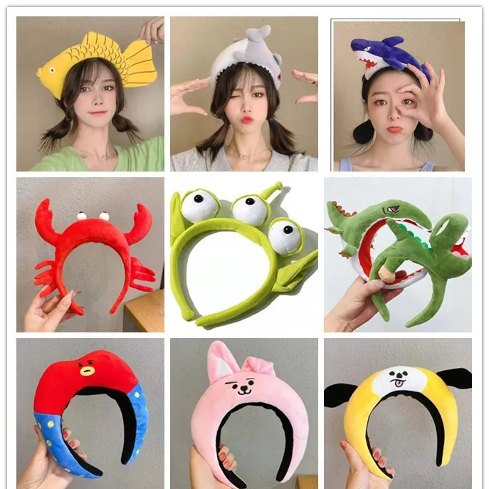 Cartoon animal headdress, masquerade, dance party dress up, show props, tiger, frog, cat, horn, headband