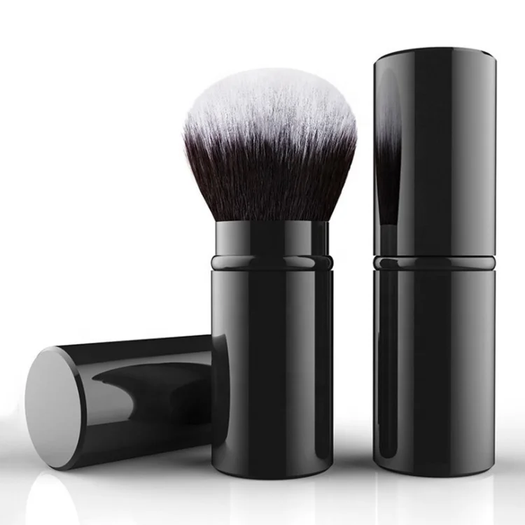 FYD Custom Logo High Quality Single Makeup Brush Refillable Makeup Brush Dispensing Mineral Pump Plastic Body Powder Brush