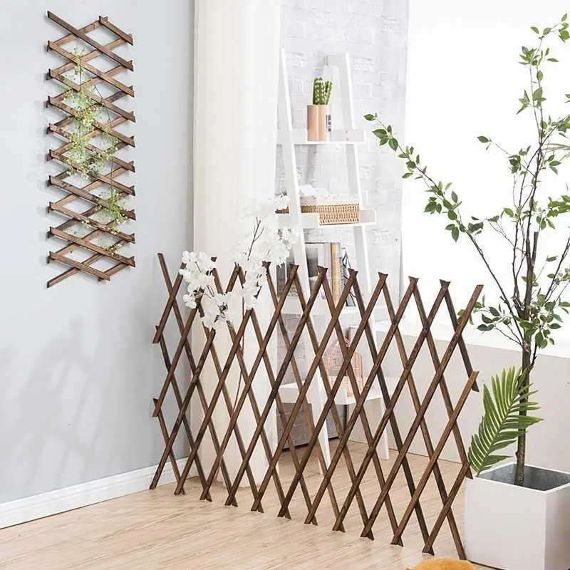Bamboo wood multi-layer indoor hanging basket multi-fence climbing rattan frame flower vine shelf