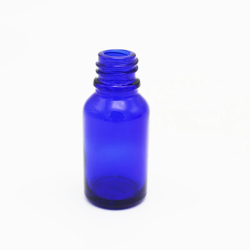 Essential oil packaging 15ml blue glass dropper bottle with black plastic cap