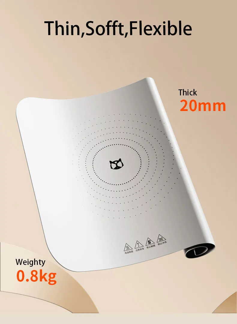 Nano-Material Portable Electric Warming  Silicone Heating Food Warmer Warming Tray Adjustable Temperature Dish Warming Plate