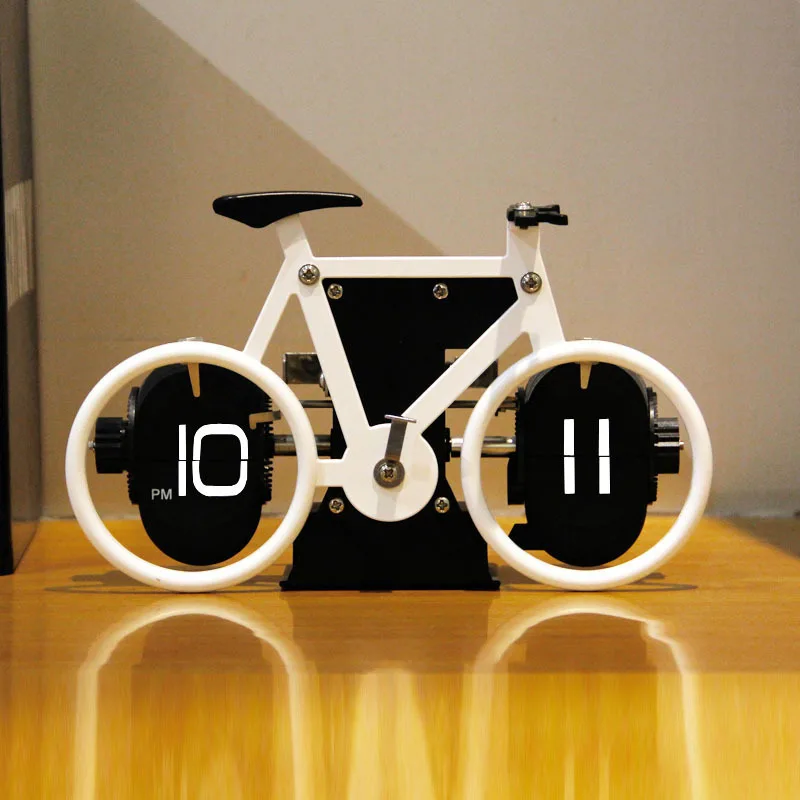 Creative Bicycle Flip Clock Home Desktop Personalized Bicycle Styling Flip Clock Fashion Decoration Gift Seat Clock