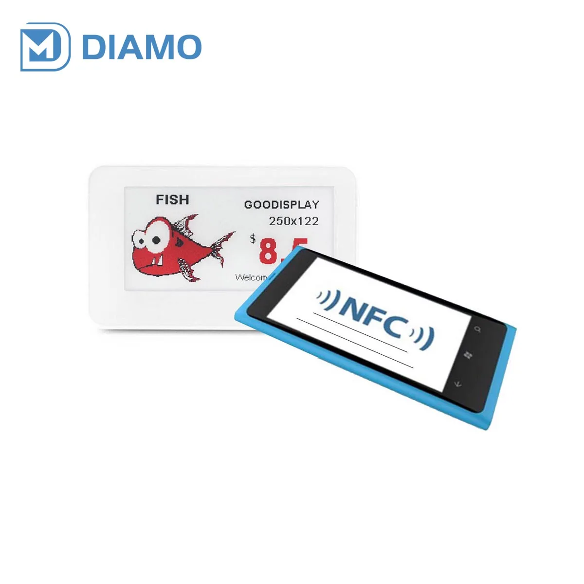 NFC-Powered Wireless Passive 2.13 inch red e ink tablet ESL Tag, No Battery, GDN0213R