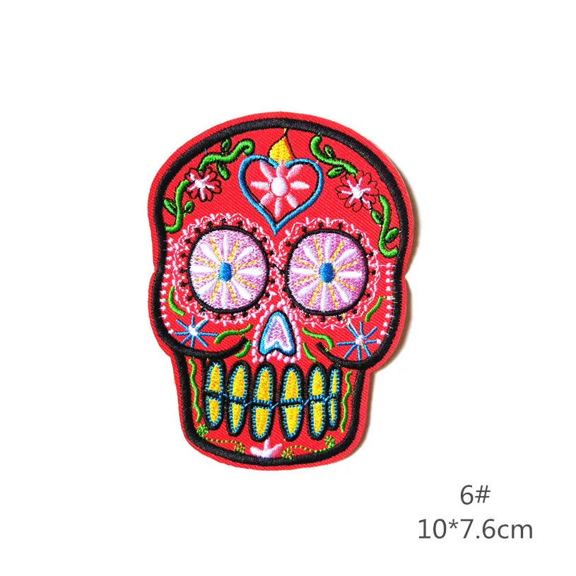 Boutique Embroidery Cloth Stick Skeleton Ghost Head High-end Garment Accessories Chest Sticker Fabric Handmade Chenille Resin