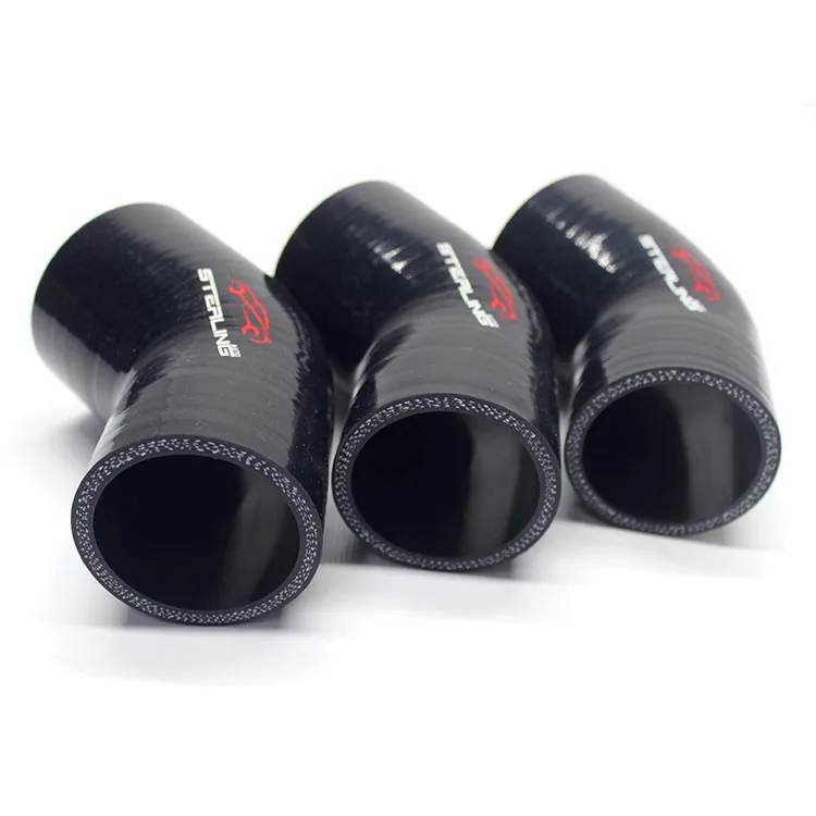 Супер гнущийся 4-слойная армированный стекловолокном 45 градусов локоть силиконовый конический шланг настройки логотипа