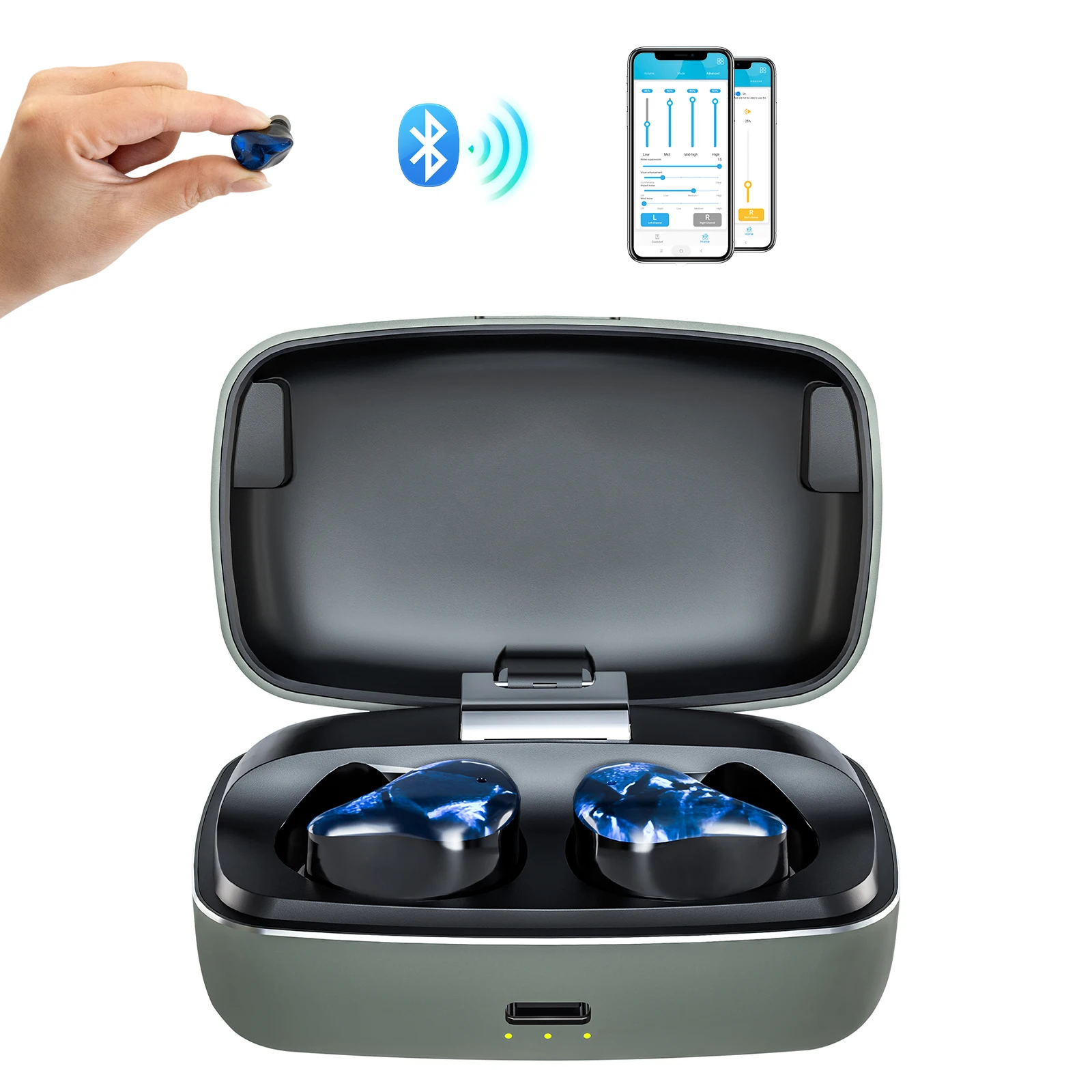 2024 OTC Mini Digital Hearing Aids Bluetooth Mode and 16 Channels for Deafness