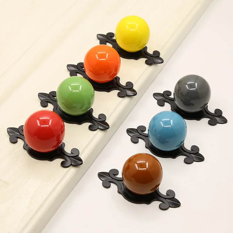 HOONE Chinese Manufacturer Wholesale Furniture Hand Painted Shell Style Ceramic Knobs