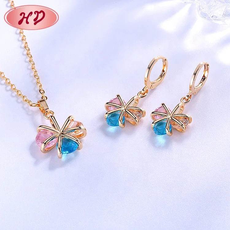 New Materials New Materials Guangzhou Supplier 14K Gold Jewelry Fashion Bracelet And Earring Jewelry Set For Women