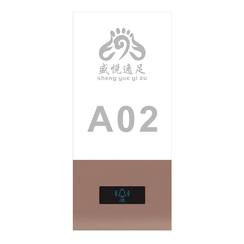 Custom home address sign decorative metal glass acrylic  alphard led door sill plate house number for hotel