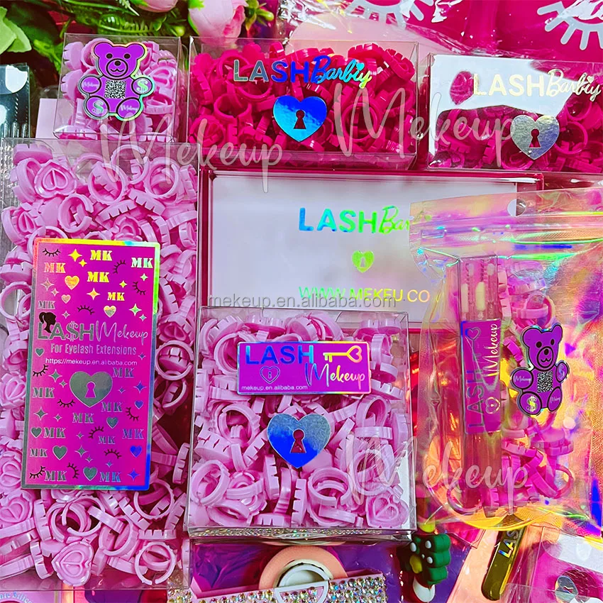 Eyelash Extension Supplies Kit for Beginner Mascara Wands Applicator Microbrush Tweezers Glue Ring Eye Pad Lash Accessories