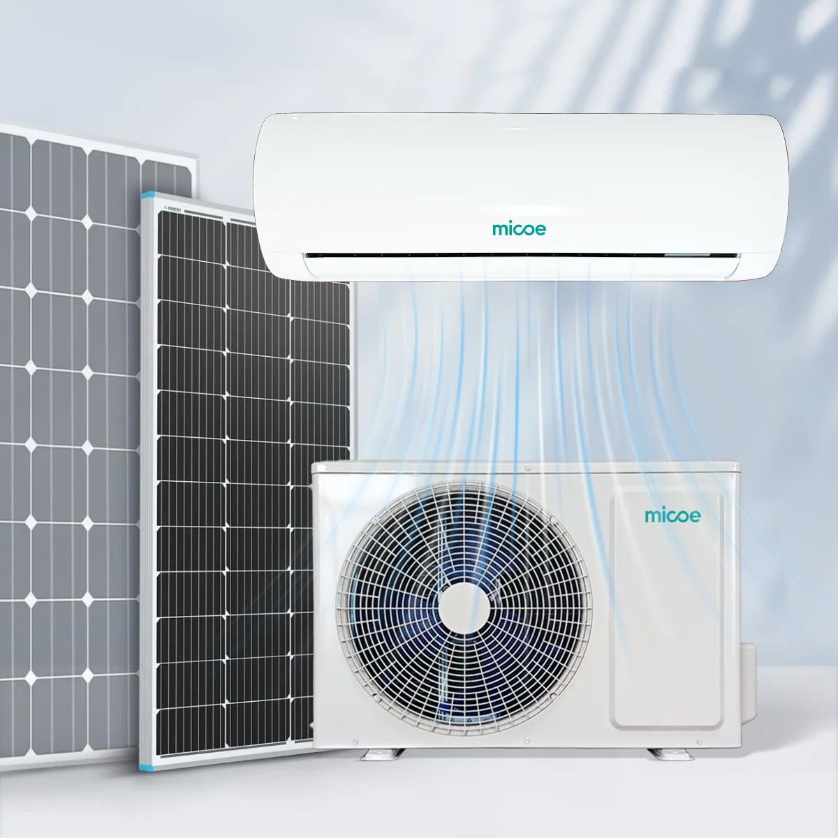 Micoe Solar Hybrid Air Conditioner AC DC 48V Solar Powered  PV System 12000Btu 18000Btu 24000Btu Full DC Inverter Solar AC