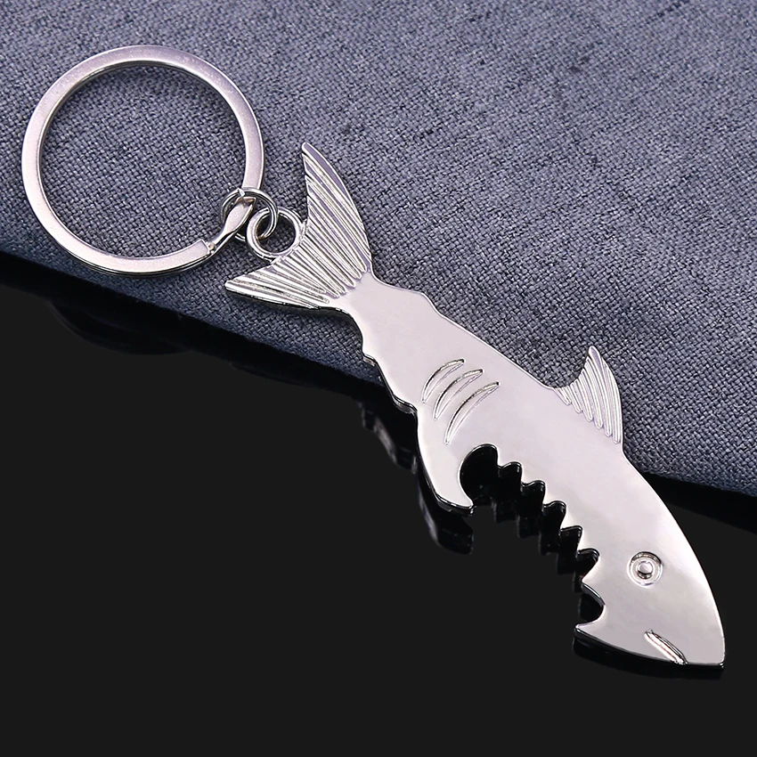 Factory bottle opener chile custom fish shaker shape anodized aluminum bottle opener keychain