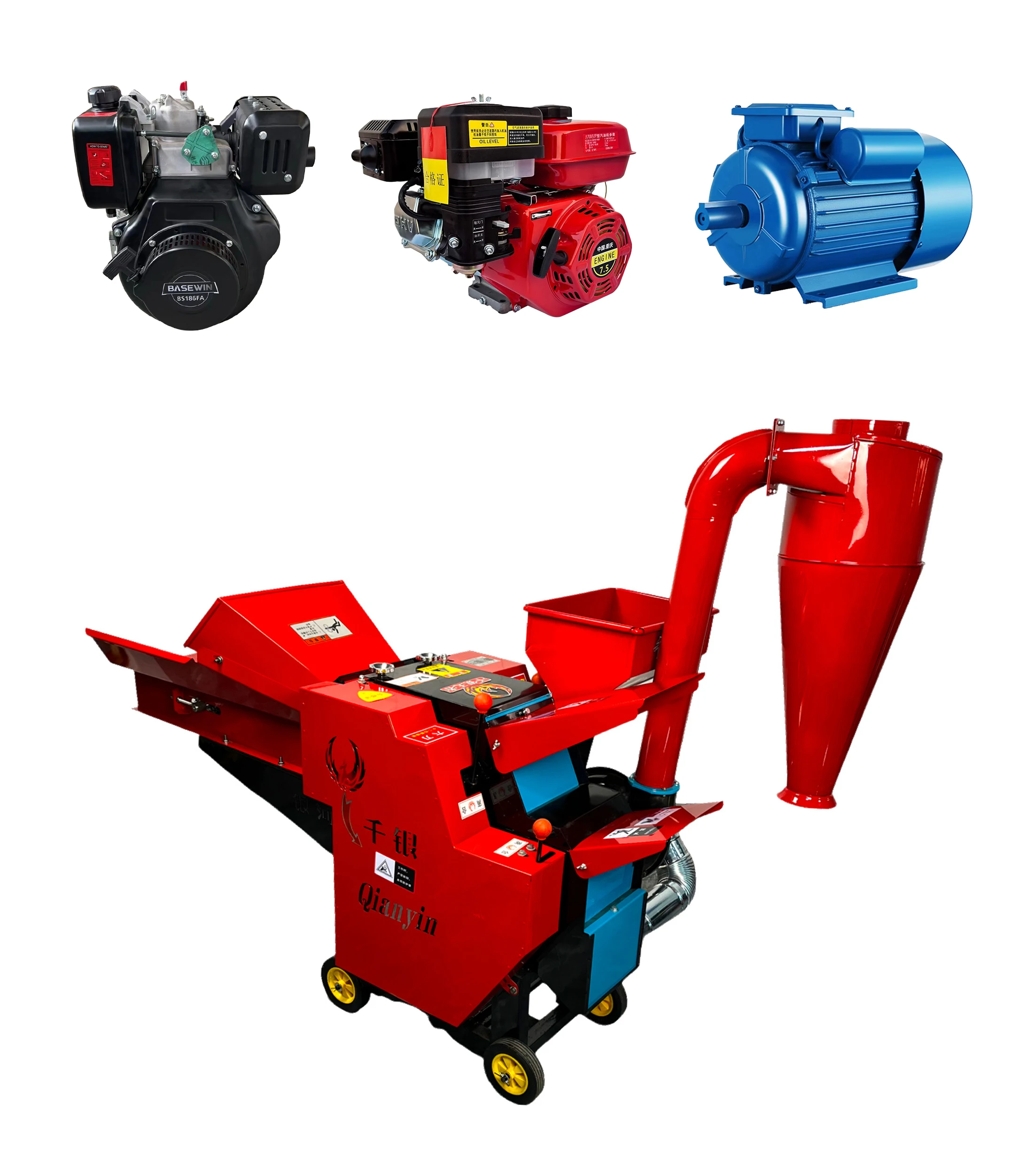 Automatic Feed hay Straw Silage Cutter Chaff Cutter Machine Animal Feed Farm Forage Grass Chopper Crusher Machine 4800kg/h