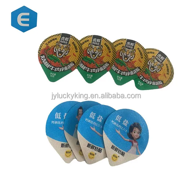 Yogurt cup 95mm pre-die cut embossed heat sealing aluminum foil lid