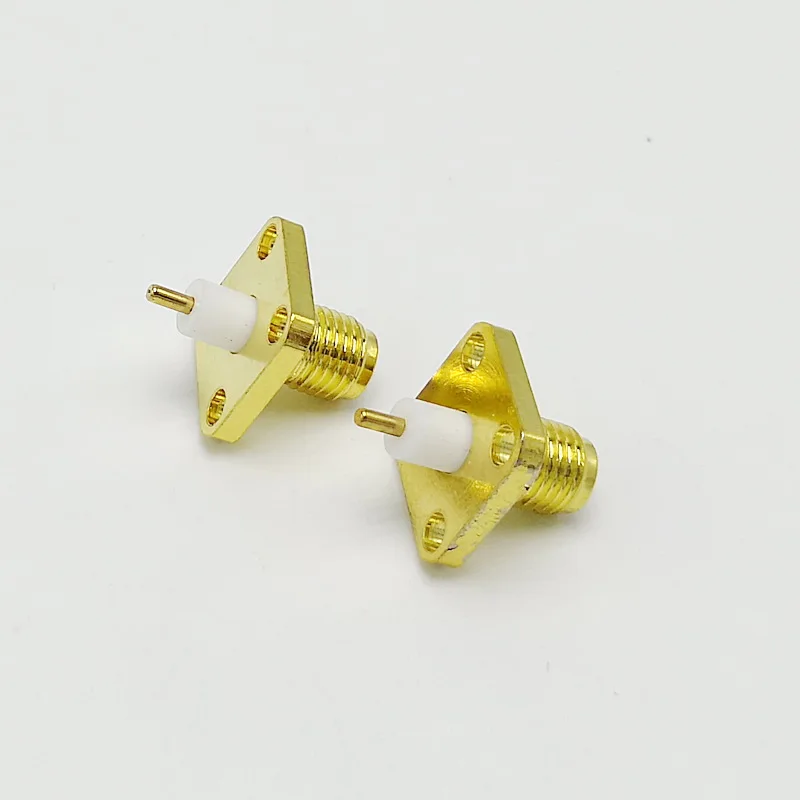 SMA connector RF SMA Female Chassis Panel Mount solder flange 4-hole 12.7x12.7mm