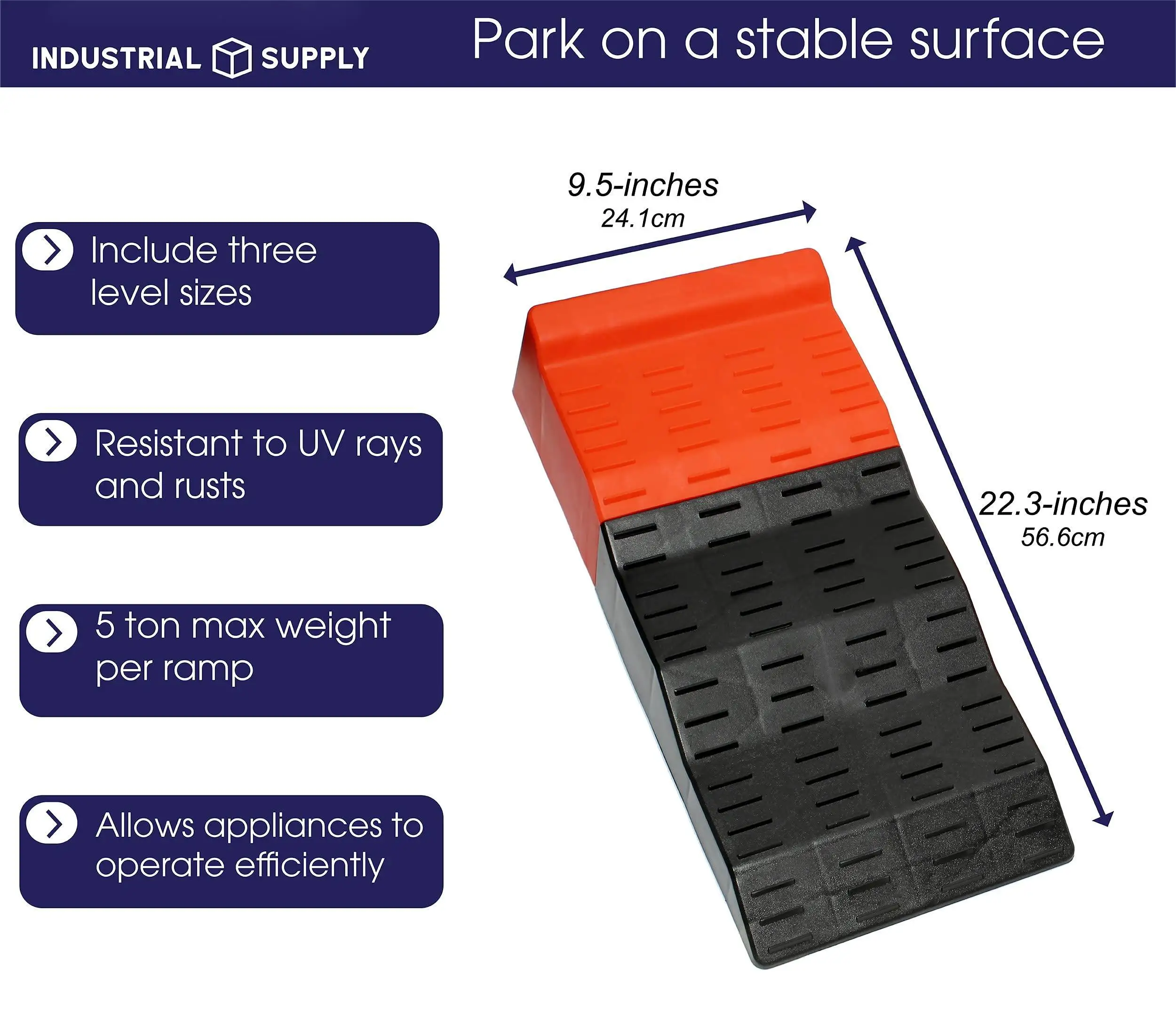 Tandem Axle Leveler Ramps-3 Level RV Leveling Blocks Heavy Duty Separating Camper Leveling Ramps, 2 Pk