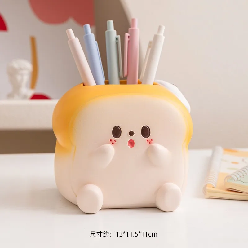 Custom Cartoon Style Makeup Brush Storage Tulip Panda Lucky Cat Cloud Shape Resin Crafts Storage Pen Holder