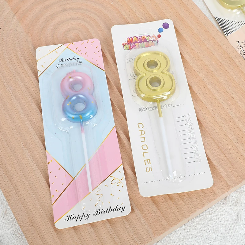 Hot Sale Set Multicolor Birthday Candle with Stand Cake Candle Party Creative Digital Candle Supplies Atmosphere Wedding Party