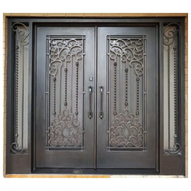 Latest Modern Steel Door Residential External Security Anti Theft Entrance Doors Modern Wrought Iron Door Smart Lock
