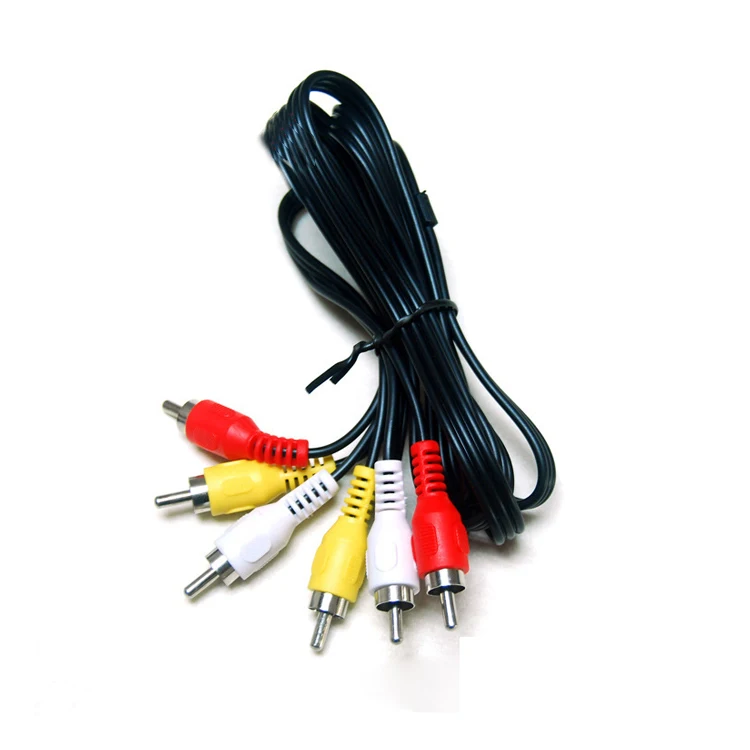 3 RCA Cable Audio Video Composite Male to Male DVD Cable (6 Feet)