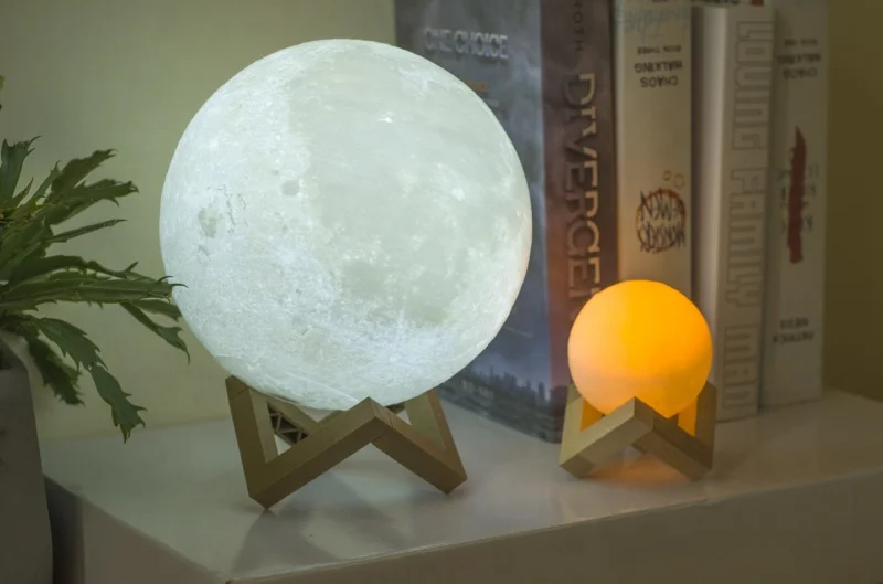 12 cm 16 Colors Electric 3D USB Rechargeable Dimmable Remote Control Moon Night Light Moon Lamp