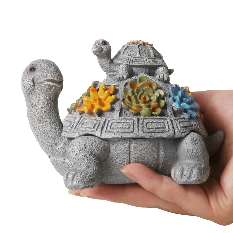 Futeng Resin Turtle Ashtray with lid Outdoor Windproof Wholesale Patio Ashtray for Smoking Home Decoration Ashtrays Accessories