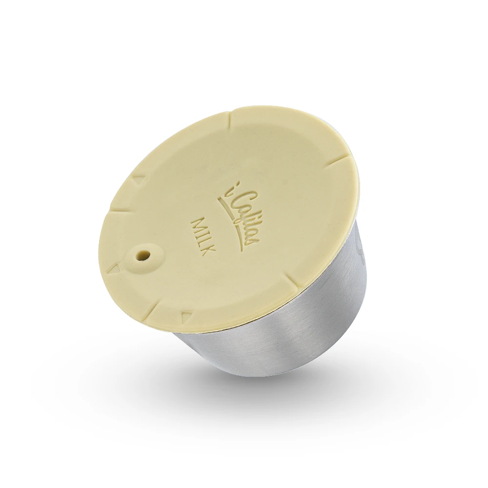 Reusable Coffee Capsule For Dolce Gusto Maker Stainless Steel Refillable Coffee & Milk Foam Filter Pods with Silicone Lid