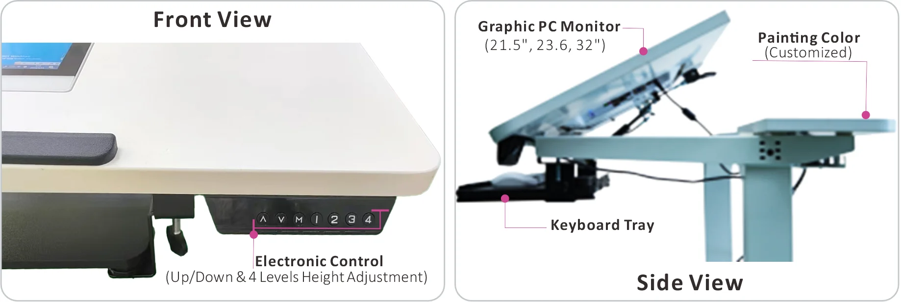 Customized 32inch Tiltable Lift Smart Tablet Podium Smart Platform OEM Multi-Functional Teacher Podium for Office Writing