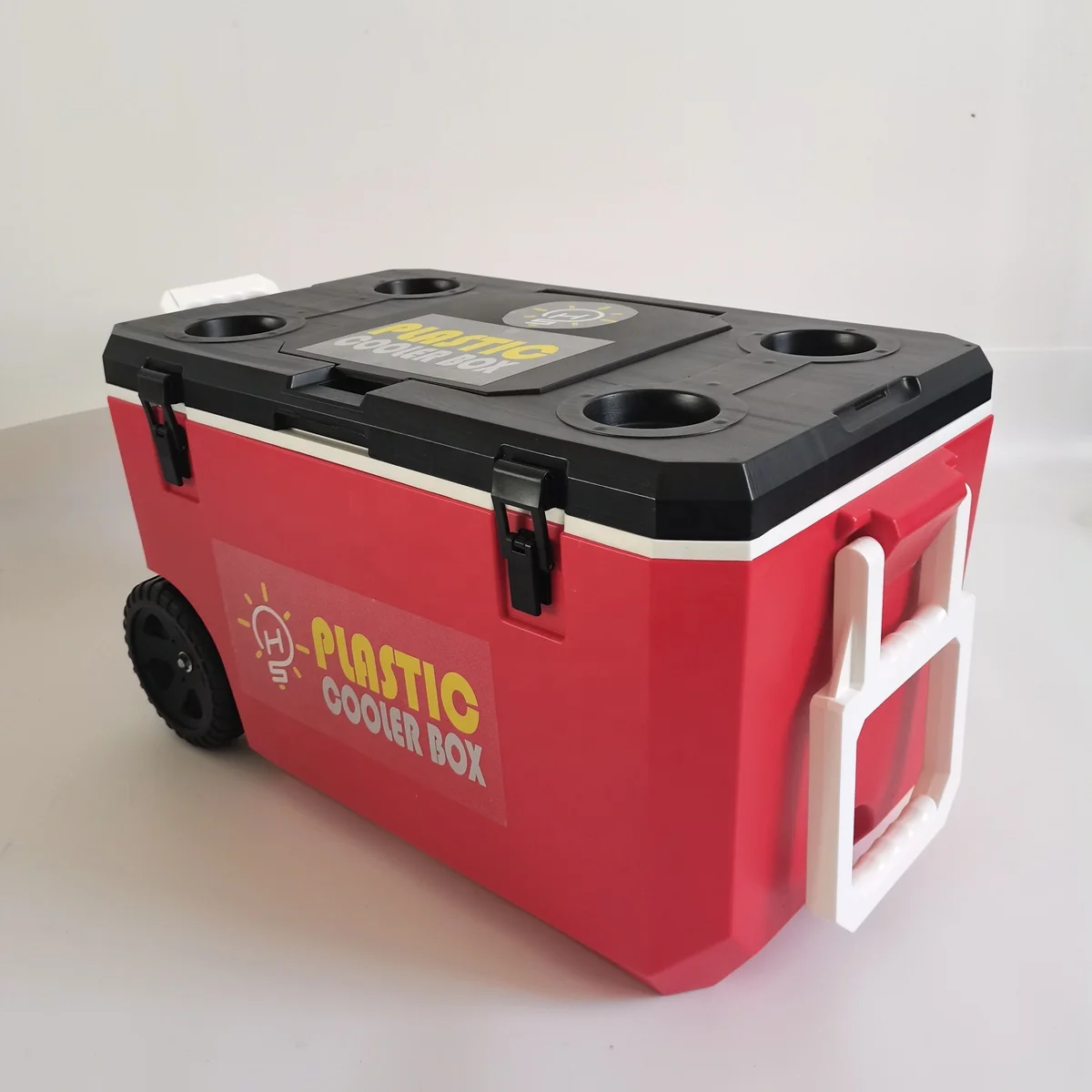 50L Plastic cooler with wheel for Camping Car Freezer with Wheel Camping cool box with Handle Outdoor