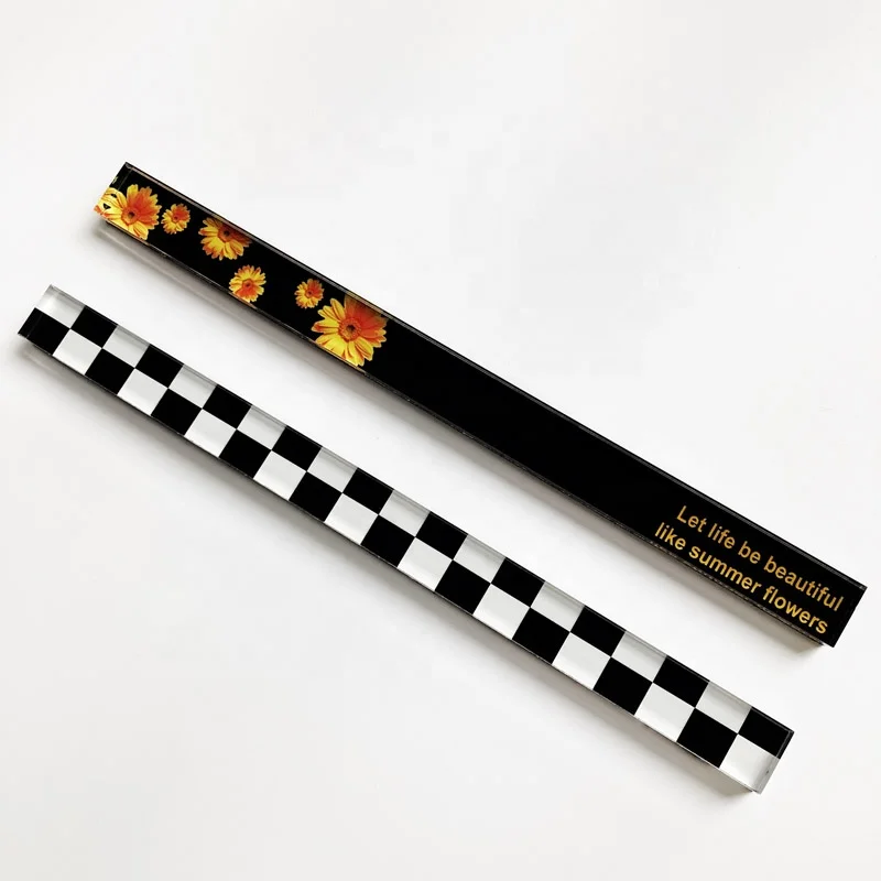 Wholesale oem simple style fridge decoration souvenir uv print plexiglass geometry block strip refrigerator magnet custom