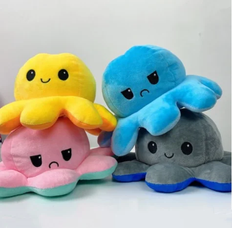 Creative cute custom octopus plush toys pink octopus plush toy Double sided turning  Plush Octopus doll