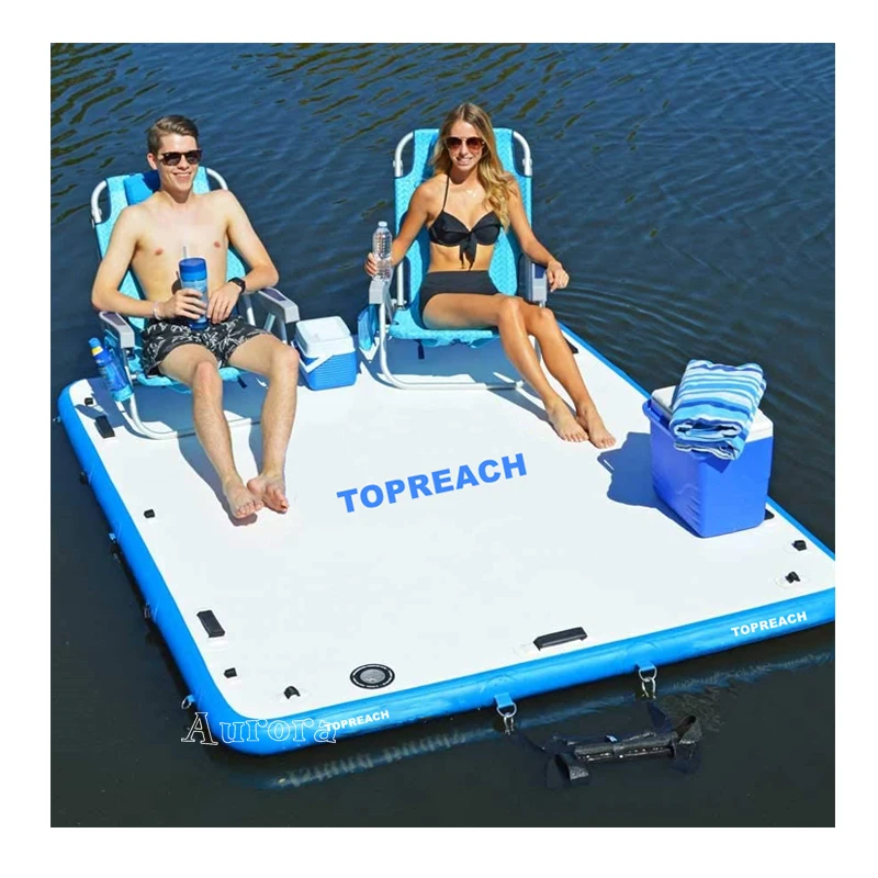 Inflatable Floating Water Mat small Island boat custom color air dock for sale