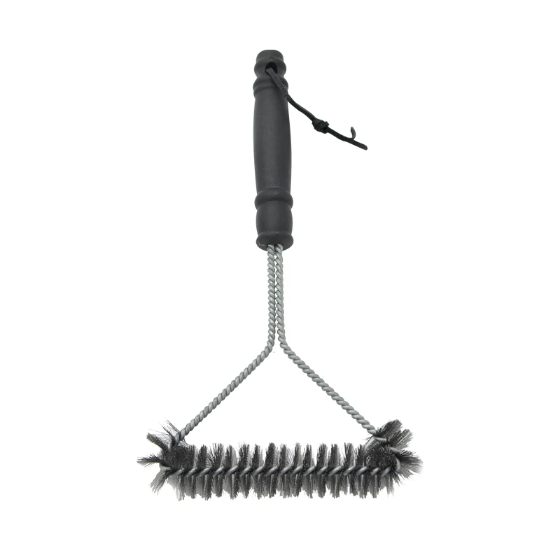 MEIJI BBQ Brush Cleaner Grill Cleaning Brush And Scraper Stainless Steel BBQ Cleaning Brush With  Long TPR Handle