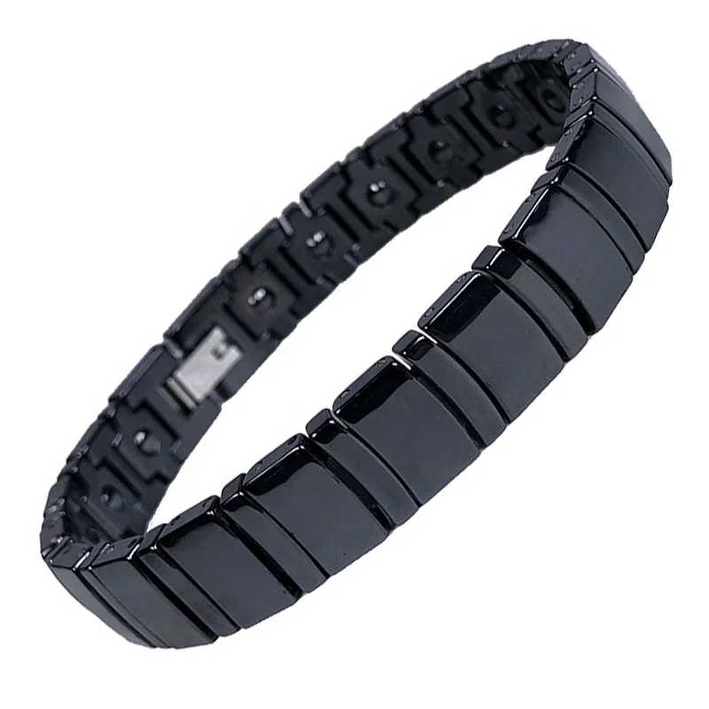 Custom Logo Blood Pressure Magnetic Bracelet Magnetic Therapy Ceramic Bracelets For Men Wrist