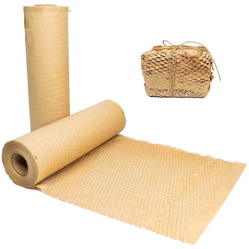 2023 World Trend Eco-Friendly Packaging Protective Filling Kraft Roll Cushion Wrapping Honeycomb Paper