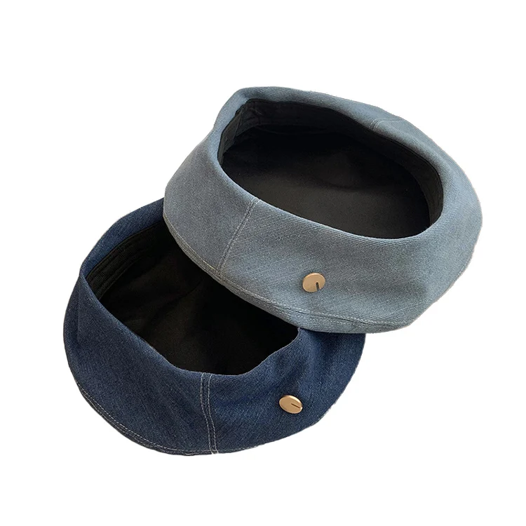 Summer Versatile Denim Beret Women Beret Hat Painter Hat