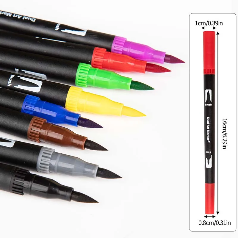 LISI 12/24/36/48/60/72/100 Colors Dual Tip Brush Marker Pens Art Markers With Fine And Brush Tip Coloring Markers For Adults