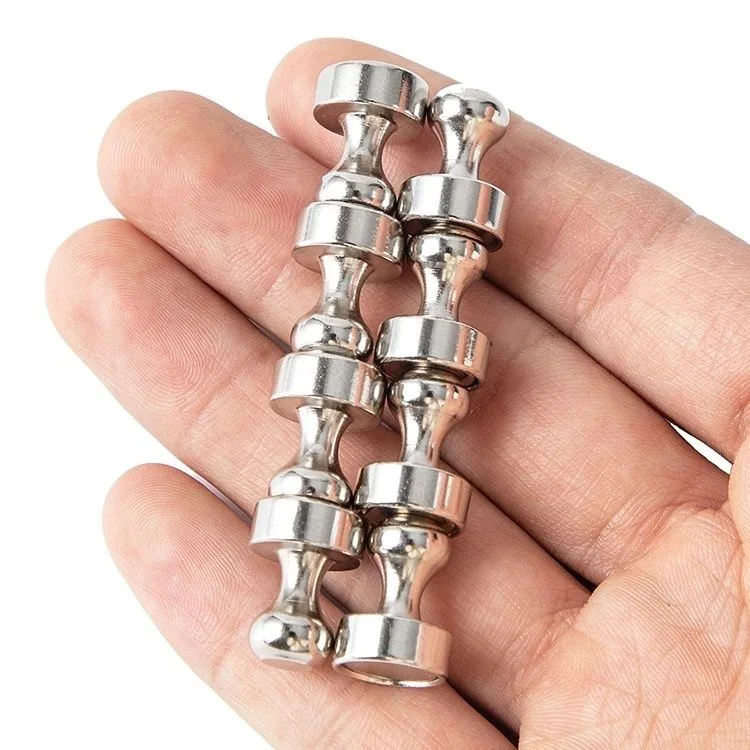 Super Strong Magnetism Fridge Magnet Magnetic Push Pin With Nickel Chrome Epoxy Color Coating For Office