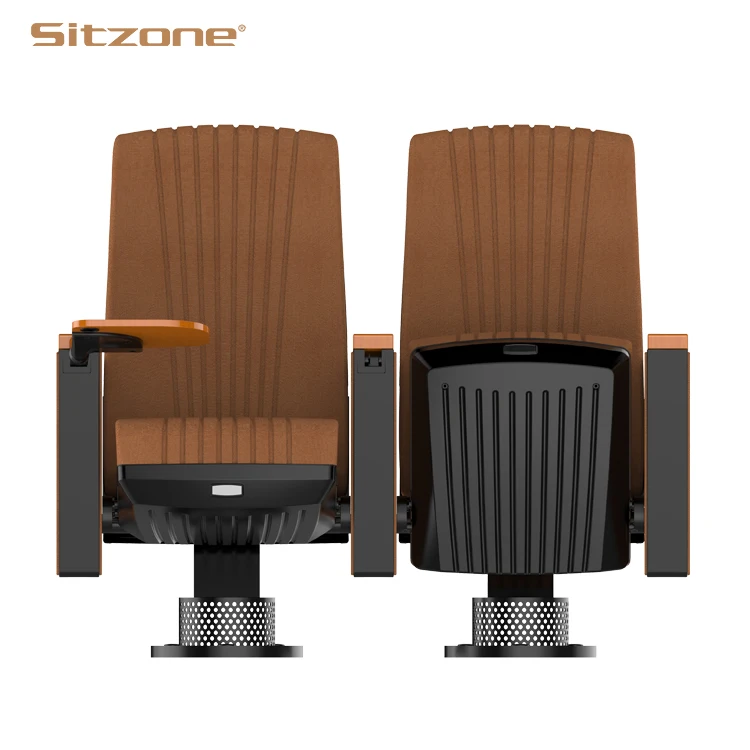 Simple Design Metal base Theater Cinema Seat Auditorium Chairs With Writing Pad