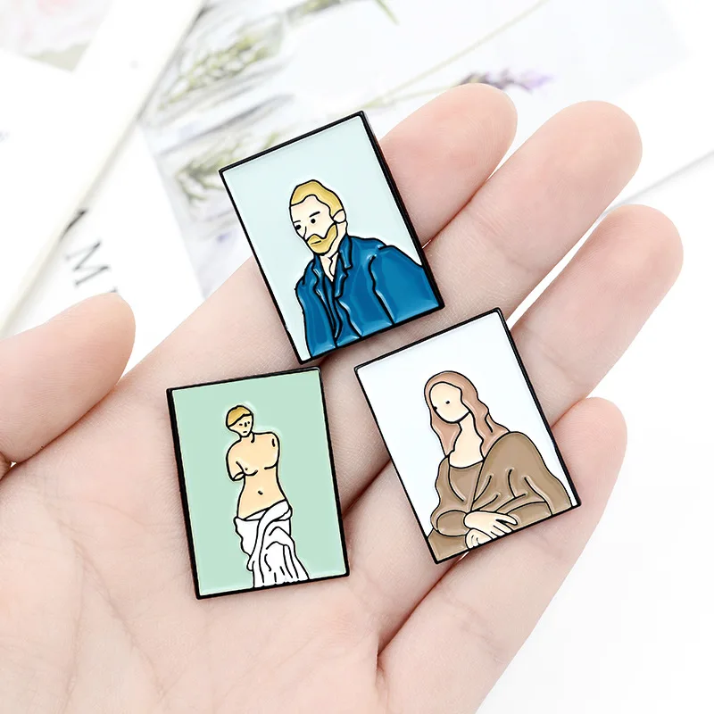Hot Sale Souvenir Van Gogh World Famous Oil Painting Art Collection Soft Enamel Pin