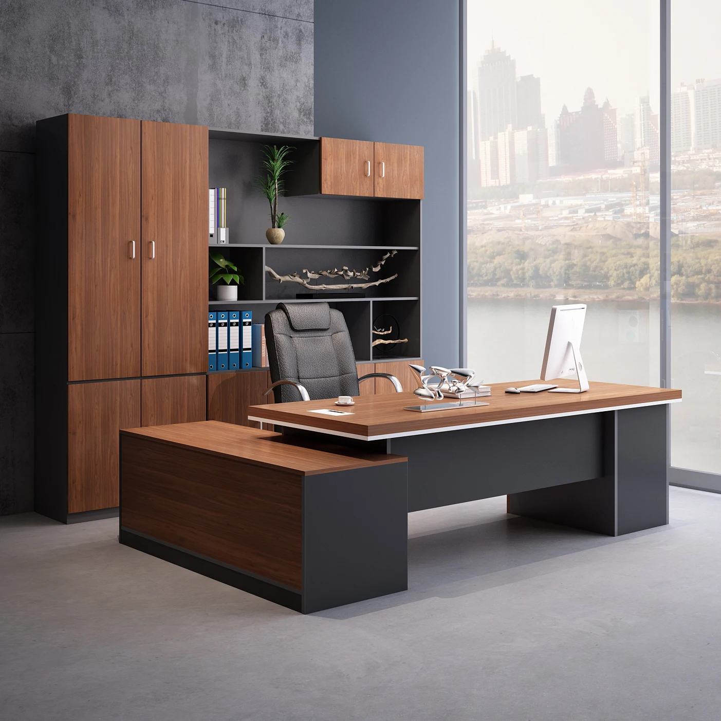 
Top Selling New Design Reception Furniture L Shaped Office Desk 