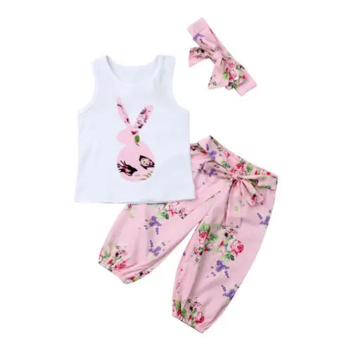 High Popularity Kids Boutique Sleeveless Clothes Headwear Cute Little Girl Fashionable Set