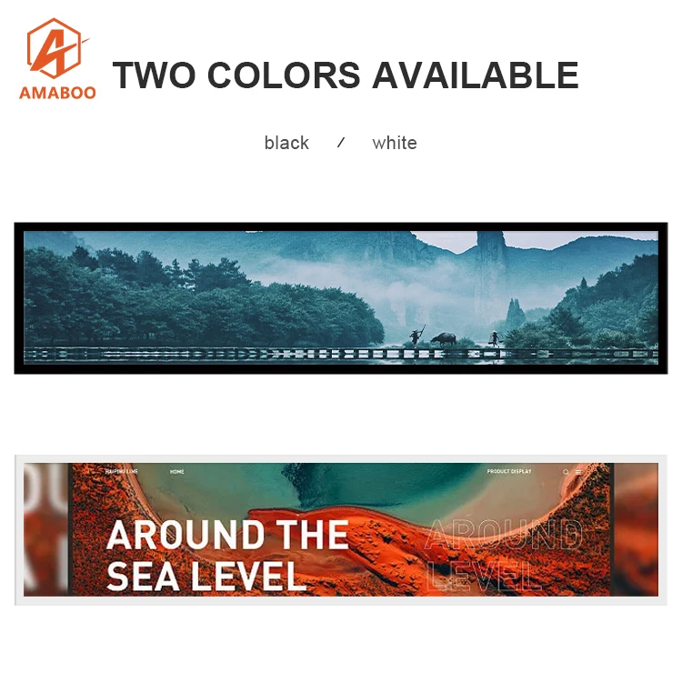 19.5inch Supermarket Ultra Wide Strip Advertising Digital Signage Monitor Type Stretched Bar Lcd Display Screen