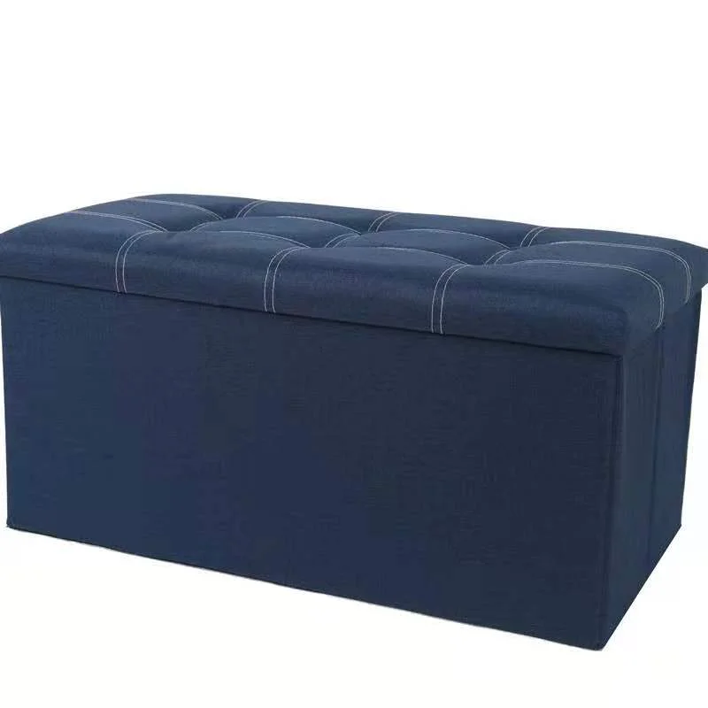 luxury velvet space save foldable step storage pouf Ottoman stool square leather Ottoman bench storage box