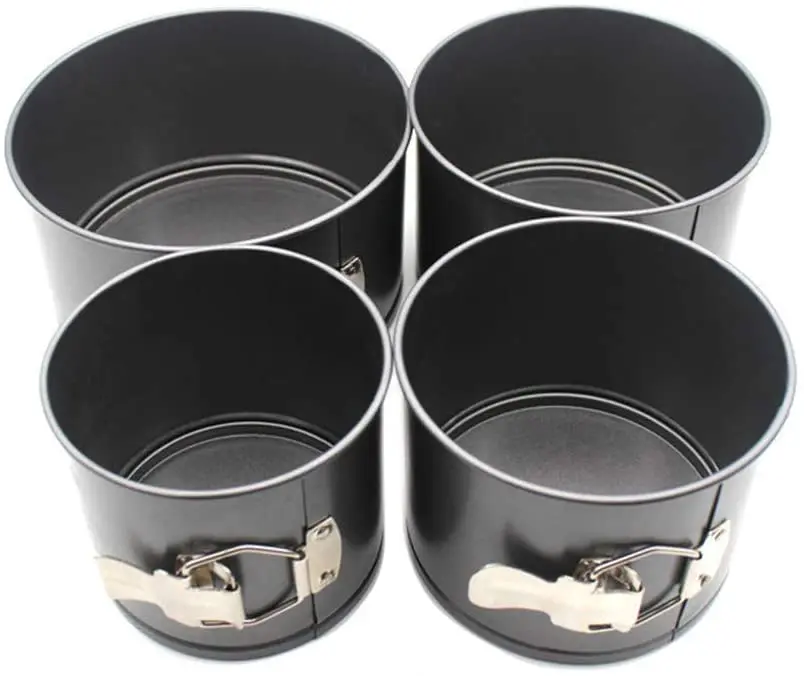 Nonstick Leakproof Springform Pan with Removable Bottom Small Tall Round Cheesecake Pan Set (12cm/14cm/16cm/18cm10.5cm)