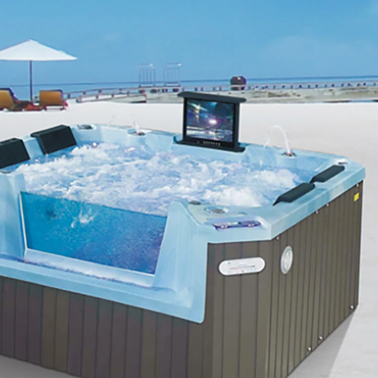 modern Square Shaped whirlpool acrylic massage spa bathtub hot tub outdoor china