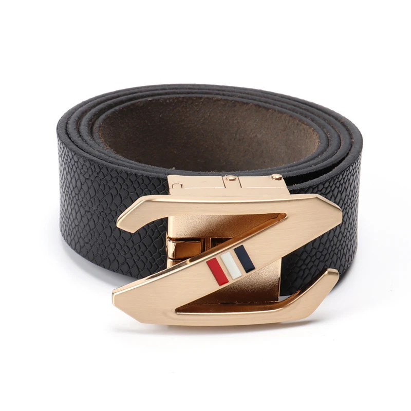 Hot selling Cheapest Price Custom Name Belt Buckle Fashion Mens Leather Belts Automatic Buckle Leather Men Belt