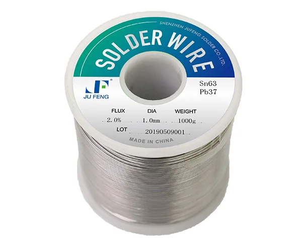 Jufeng Sn63Pb37 Leaded Cost-effective Solder Wire for Electronics Welding PCBA with Flux 0.8mm 1.2mm OEM