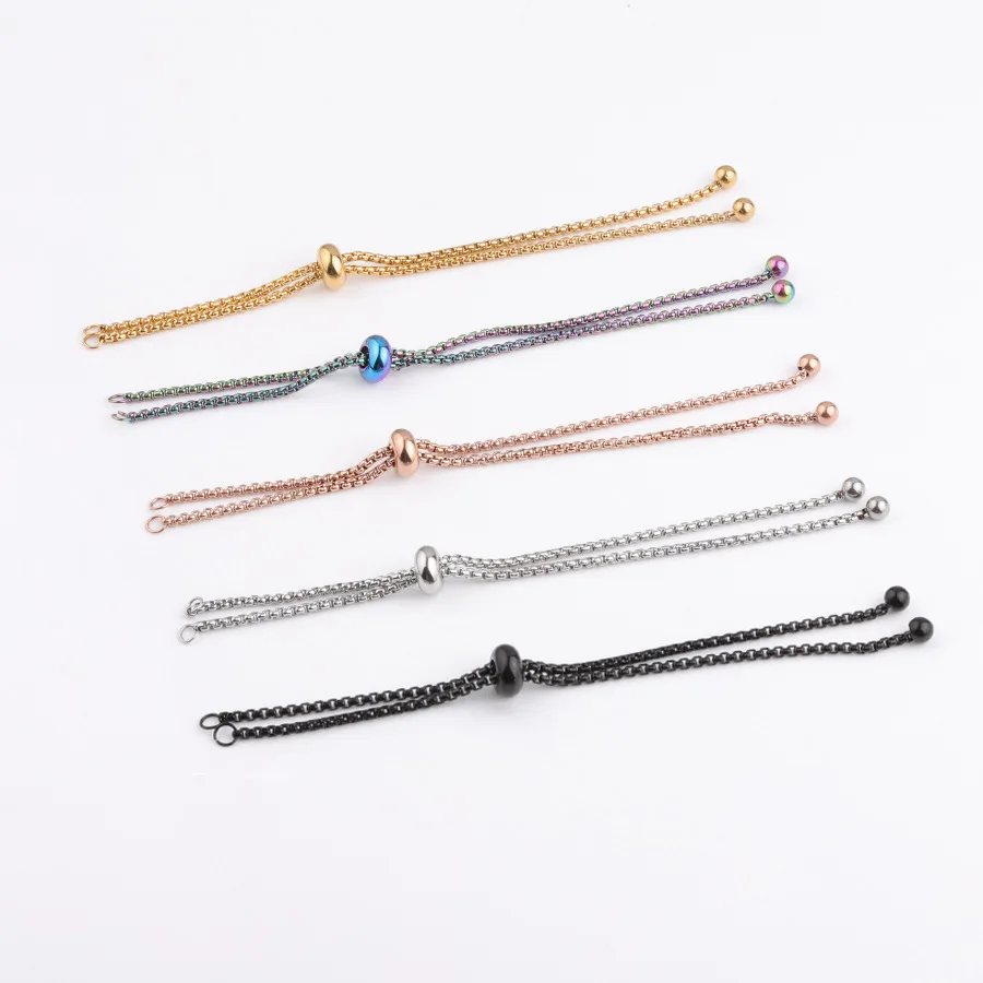 Stainless Steel Making Accessories  Adjustable 1.8mm*11.5mm Bolo Bracelet Link Chain DIY Jewelry Findings